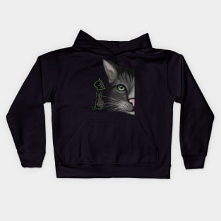 Half Faced Cat Kids Hoodie